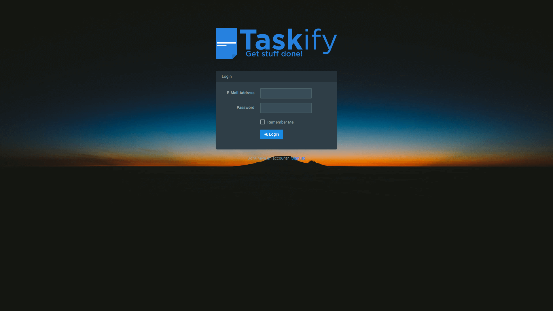 Login page